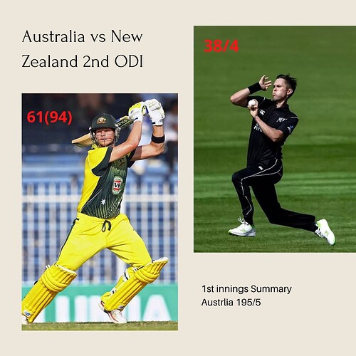 Australia vs New Zealand 2nd ODI