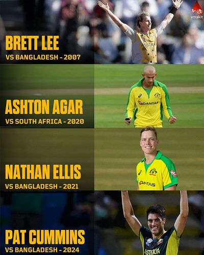 hattricks for aus in t20