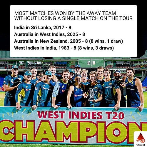 5. Most matches won by the away team without losing a single match on the tour