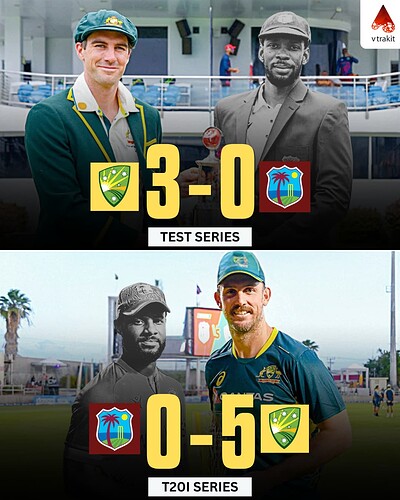 1. Australia clean sweep WI in both Test and T20I series