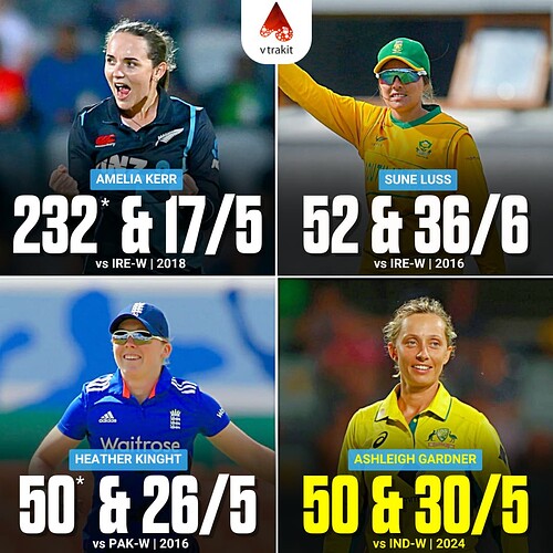 1.50+ and 5 wickets in ODIs in Women's cricket