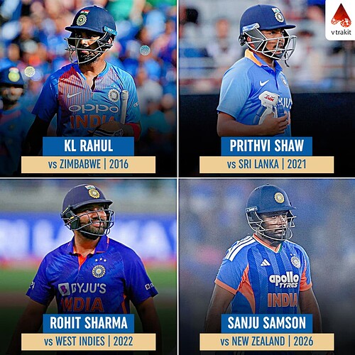 1. Indian batters to get dismissed on the first ball of a T20I inning