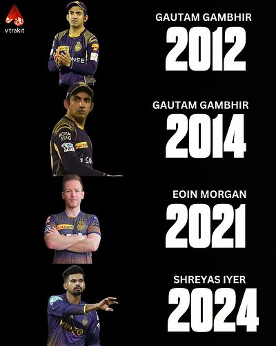 captains who guided KKR into finals