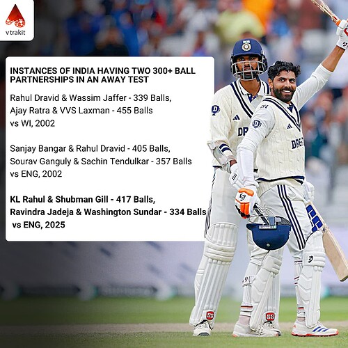 6. Two 300+ total in an away test match for India