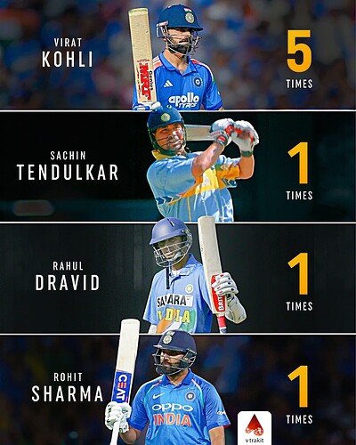5. Most times a Indian batter scoring 5 consecutive 50+ scores