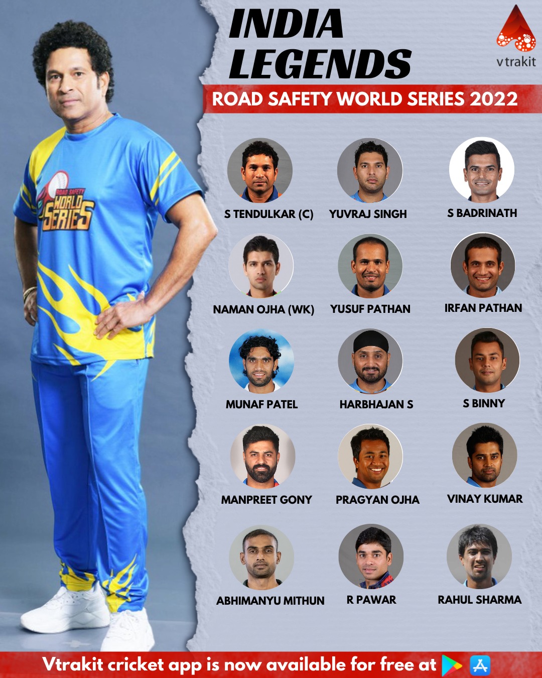 India Legends Squad for the Road Safety World Series 2022
